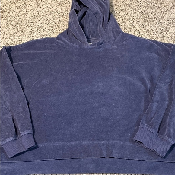 aerie Tops - Aerie velour cropped hoodie light navy blue women’s size large